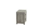 English Elm Bedroom Furniture Rustic Light Grey Simple 1 Piece Nightstand 2-Drawers Bed Side Table Solidwood