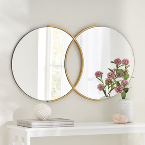 English Elm Christopher Knight Home® - WALL Overlapping Round Gold Wall Mirror - Modern Glam Tempered Glass, Iron Frame, Illuminating Decor 69686.00