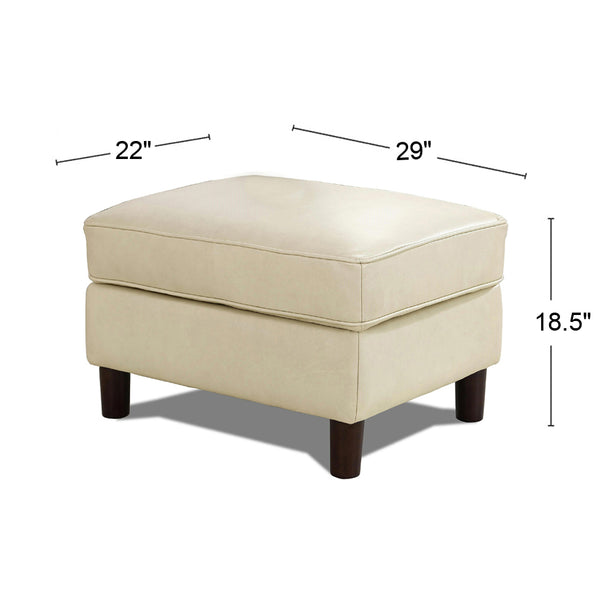 English Elm Bella Leather Storage Ottoman with Top-Grain Leather, Pocket Coil Comfort, Durable Kiln-Dried Frame Ivory B2705P326706