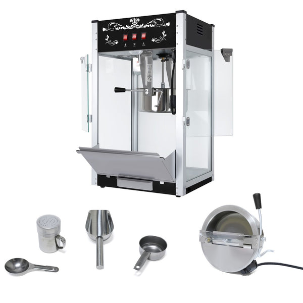 English Elm Commercial Popcorn Machine 16 Oz Steel Kettle Theater Style Countertop Popper 80 Cup Black W2841P218104