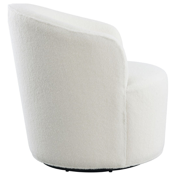 English Elm Tempest Faux Sheepskin Swivel Barrel Chair Sculptural Lounge Accent for Living Rooms B062P447713