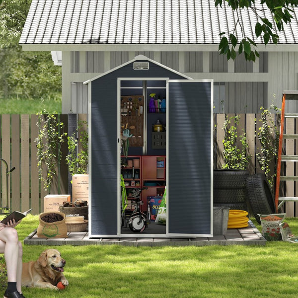 English Elm Campcraft Outdoor Resin Storage Shed with Hd Windows Uv Resistant Polypropylene Build W1598S00027