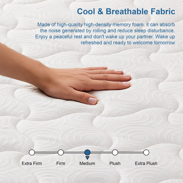 English Elm 10 Inch King Hybrid Mattress Memory Foam Pocket Springs Cooling Cover Certipur W2699P399181