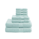 Madison Park Signature 800GSM Transitional 100% Cotton 8 Piece Antimicrobial Towel Set MPS73-192 Seafoam