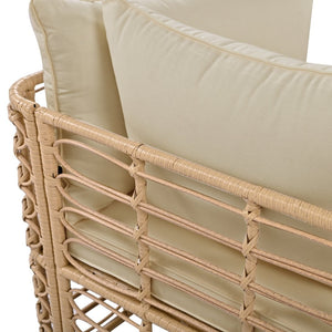 English Elm Go Modular 7 Piece Pe Rattan Patio Sectional with Cushions for Backyard Entertaining N704G201233D