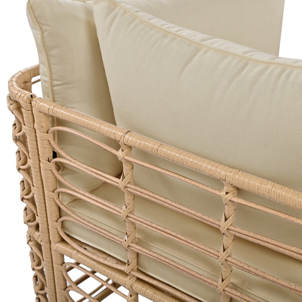 English Elm Go Modular 7 Piece Pe Rattan Patio Sectional with Cushions for Backyard Entertaining N704G201233D