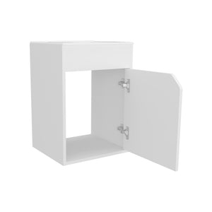 English Elm Hudson Modern Vanity Sink with Integrated Cabinet Storage, Compact Durable Engineered Wood for Bathrooms White B092P329249