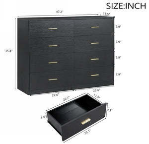 English Elm Modern 8-Drawer Dresser For Bedroom - Chic Storage Solution With Durable Design & Versatile Style W1785P201162
