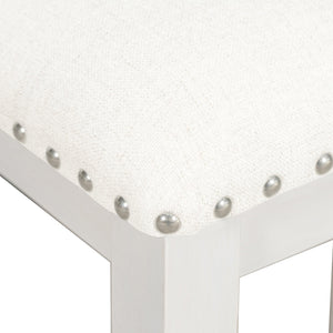 English Elm TOPMAX Counter Height Rustic Farmhouse 5-Piece Dining Set for 4 with Stacked Storage Shelves, Beige Upholstery White SP001134AAK