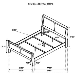 English Elm Mckee White Queen Sleigh Bed with Curved Legs and Low Profile Footboard for Cottage Rooms B062S01743