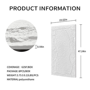 English Elm 3d Faux Stone Pu Wainscoting Panels Lightweight Waterproof Interior Accent Wall Set White Marble W347P478049