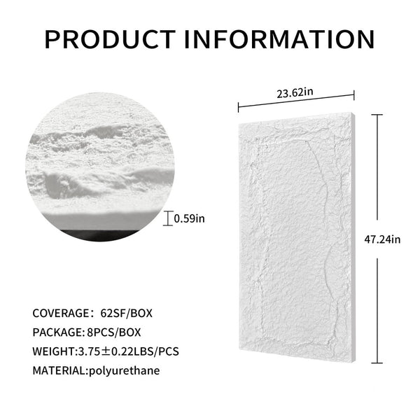 English Elm 3d Faux Stone Pu Wainscoting Panels Lightweight Waterproof Interior Accent Wall Set White Marble W347P478049