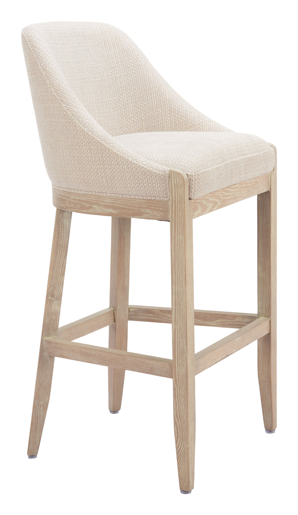 Zuo Modern Calmo Barstool Beige - Modern Design Meets Functionality With Premium Comfort For Your Home Space Beige 100% Polyester,Plywood,Solid Ash Wood 110647-zuo-modern