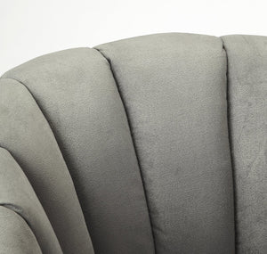 Butler Specialty Malcom Velvet Accent Chair With Curved Back And Elegant Channeled Stitching For Stylish Interiors Gray Rubberwood Solids,Pine Board,2lb. Foam,Velvet Fabric (100% Polyester) 4492288-butler