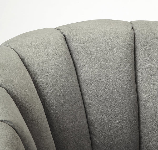 Butler Specialty Malcom Velvet Accent Chair With Curved Back And Elegant Channeled Stitching For Stylish Interiors Gray Rubberwood Solids,Pine Board,2lb. Foam,Velvet Fabric (100% Polyester) 4492288-butler