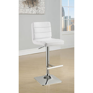 English Elm Fresco Leatherette Channel Tufted Bar Stools Set of Two with Chrome Pedestal Base B062P440323