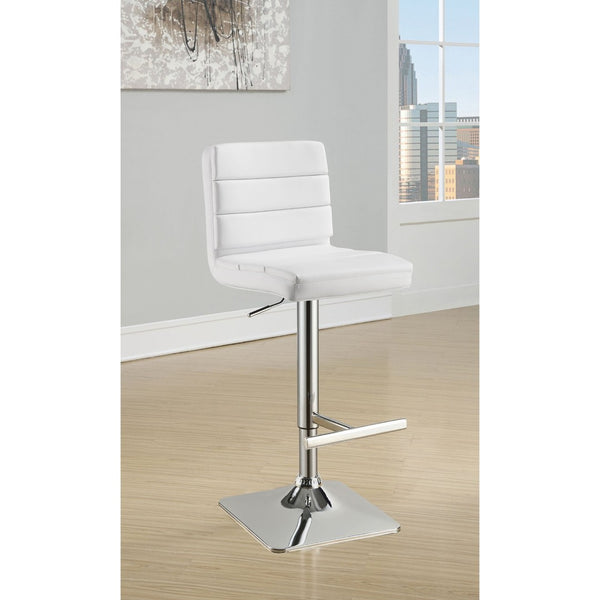 English Elm Fresco Leatherette Channel Tufted Bar Stools Set of Two with Chrome Pedestal Base B062P440323