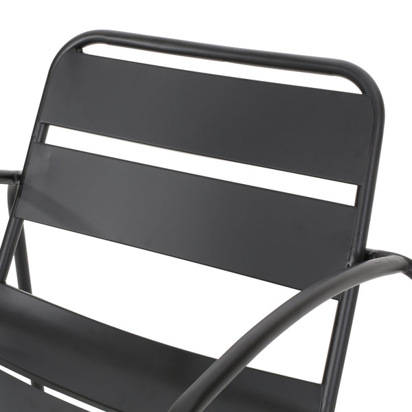 English Elm Christopher Knight Home® - CONRAD Chair with Sleek Iron Frame, Comfortable Curved Seat, Durable Outdoor/Indoor Accent Seating Matte Black 65197.00BLK
