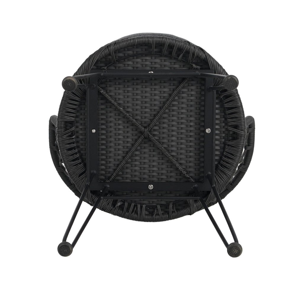 English Elm Christopher Knight Home® - TAVON Woven Rattan Dining Chairs (2-Pack) with Gray Cushions, Sturdy Iron Frame, 300 lb Capacity N762P240772E