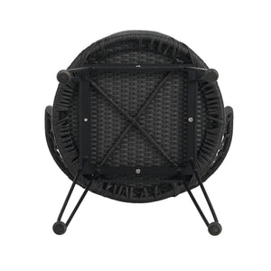 English Elm Christopher Knight Home® - TAVON Woven Rattan Dining Chairs (2-Pack) with Gray Cushions, Sturdy Iron Frame, 300 lb Capacity N762P240772E