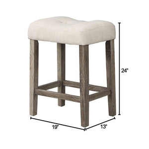English Elm 5 Piece Oak Counter Dining Set Square Table Tufted Linen Stools Kitchen Nook B011S02295