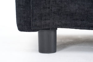 English Elm 108" L-shaped Chenille Cloud Sectional Deep Seat Sofa with Ottoman for Living Rooms Black W3244S00004