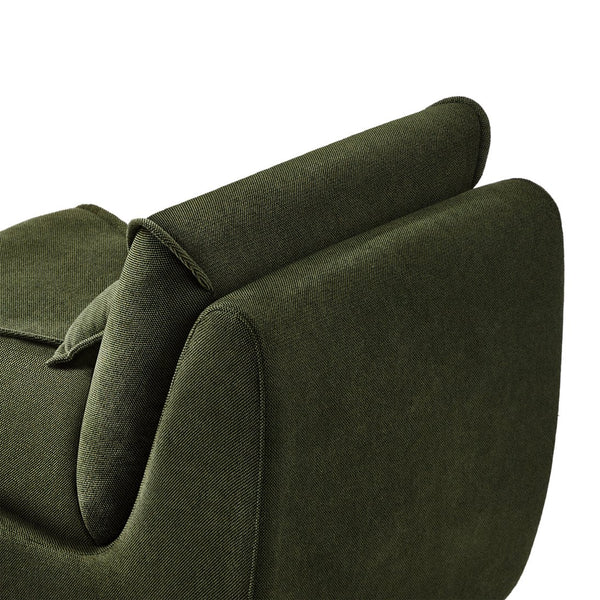 English Elm Compressed Lounge Chair with Ottoman - Space-Saving Chenille Upholstered Sofa, High-Density Foam Comfort Green W1036P251828