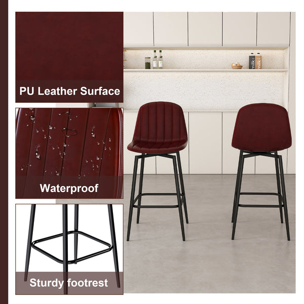 English Elm 63-Inch Modern Kitchen Island Set With 4 Bar Stools, Black Marble Surface & Led Lighting For Dining W2699S00067