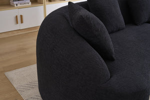 English Elm Compression Foam Curved Sectional Chenille Sleeper Sofa for Modern Living Rooms W2231S00051