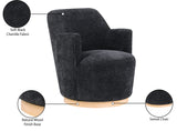 Clarita Black Chenille Fabric Swivel Accent Chair 449Black Meridian Furniture