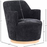 Clarita Black Chenille Fabric Swivel Accent Chair 449Black Meridian Furniture