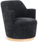 Clarita Black Chenille Fabric Swivel Accent Chair 449Black Meridian Furniture