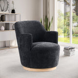 Clarita Black Chenille Fabric Swivel Accent Chair 449Black Meridian Furniture