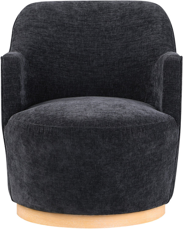 Clarita Black Chenille Fabric Swivel Accent Chair 449Black Meridian Furniture