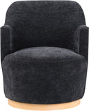 Clarita Black Chenille Fabric Swivel Accent Chair 449Black Meridian Furniture