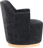 Clarita Black Chenille Fabric Swivel Accent Chair 449Black Meridian Furniture