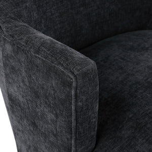 Clarita Black Chenille Fabric Swivel Accent Chair 449Black Meridian Furniture