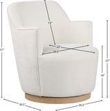 Clarita Cream Chenille Fabric Swivel Accent Chair 449Cream Meridian Furniture