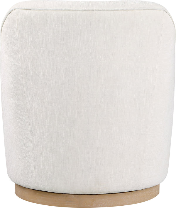 Clarita Cream Chenille Fabric Swivel Accent Chair 449Cream Meridian Furniture