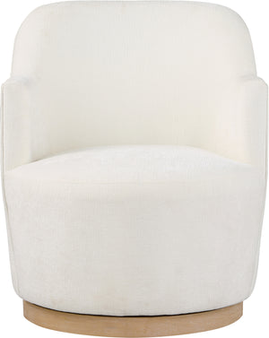 Clarita Cream Chenille Fabric Swivel Accent Chair 449Cream Meridian Furniture