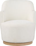 Clarita Cream Chenille Fabric Swivel Accent Chair 449Cream Meridian Furniture