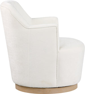 Clarita Cream Chenille Fabric Swivel Accent Chair 449Cream Meridian Furniture