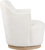 Clarita Cream Chenille Fabric Swivel Accent Chair 449Cream Meridian Furniture