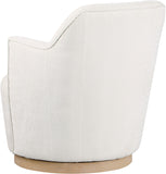 Clarita Cream Chenille Fabric Swivel Accent Chair 449Cream Meridian Furniture