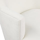 Clarita Cream Chenille Fabric Swivel Accent Chair 449Cream Meridian Furniture