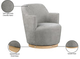 Clarita Light Grey Chenille Fabric Swivel Accent Chair 449Grey Meridian Furniture