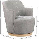 Clarita Light Grey Chenille Fabric Swivel Accent Chair 449Grey Meridian Furniture