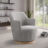 Clarita Light Grey Chenille Fabric Swivel Accent Chair 449Grey Meridian Furniture