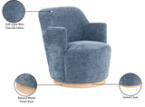 Clarita Light Blue Chenille Fabric Swivel Accent Chair 449LtBlu Meridian Furniture