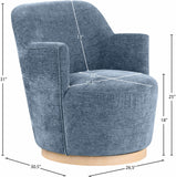 Clarita Light Blue Chenille Fabric Swivel Accent Chair 449LtBlu Meridian Furniture